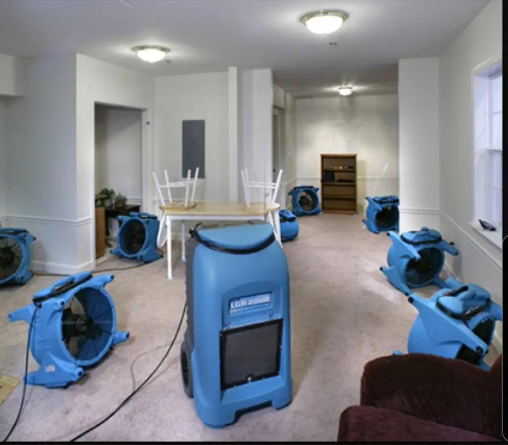 Air movers and dehumidifier setup for Water Extraction & Removal in South Pasadena